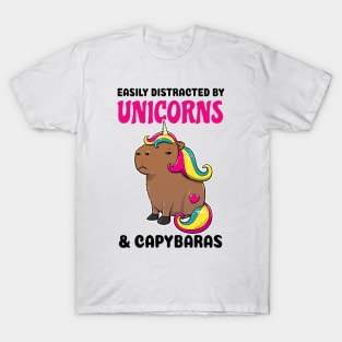 Easily Distracted by Unicorns and Capybaras T-Shirt